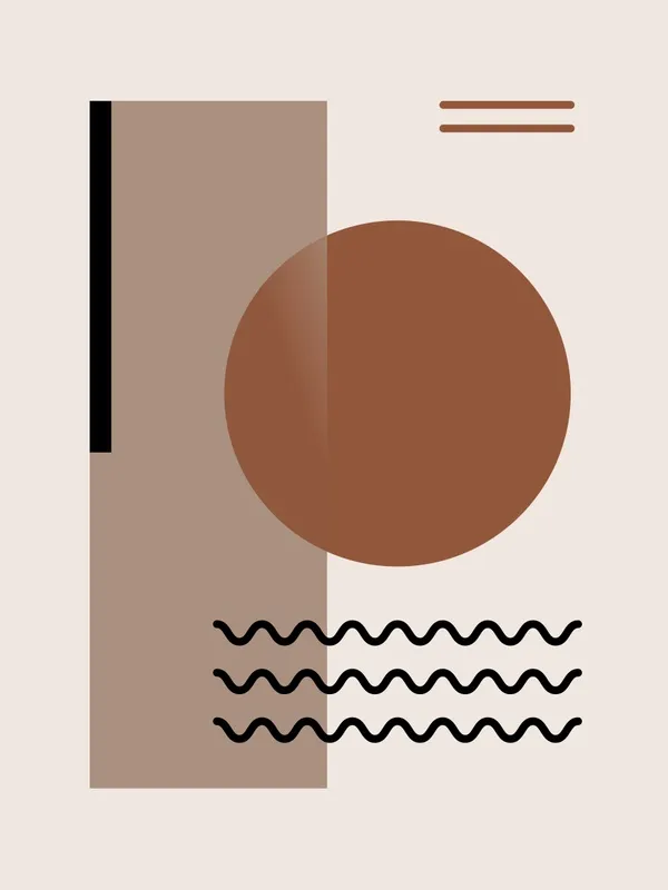 KIT 3 QUADROS DECORATIVOS - ABSTRATO GEOMÉTRICO TONS TERROSOS